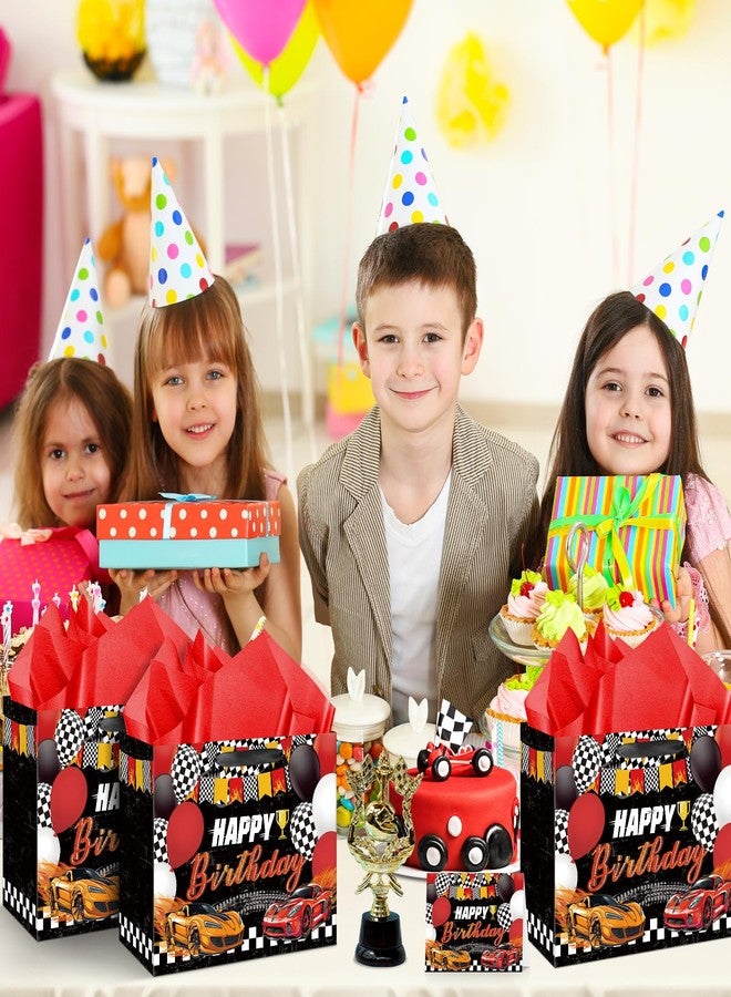 Wayyogh حقيبة هدايا عيد ميلاد بتصميم سيارة سباق للأولاد، حقائب هدايا كبيرة لحفلات سيارات السباق مع بطاقات ورقية، زينة لحفلات استقبال المولود، حقيبة هدايا، حقيبة حلوى لحفلات أعياد الميلاد بتصميم سيارات السباق، لوازم زينة حفلات السيارات - Image 5
